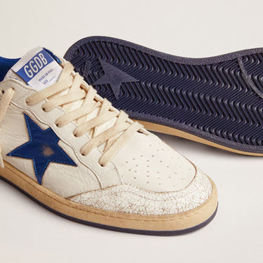 TENIS GOLDEN GOOSE BALL STAR BLUE METALLIC GGDBBLU01349